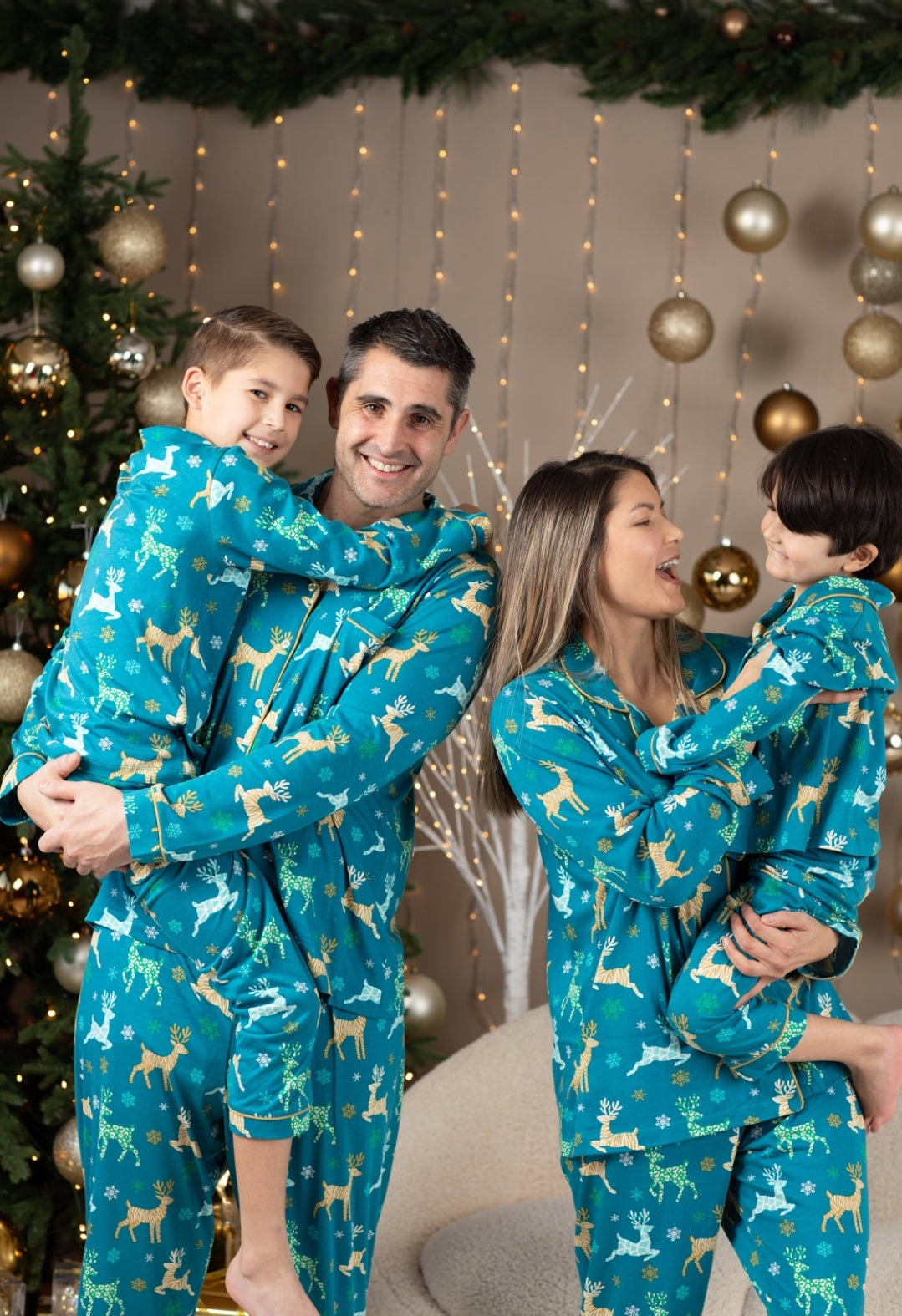 Festive Reindeers Kids Matching Pyjamas