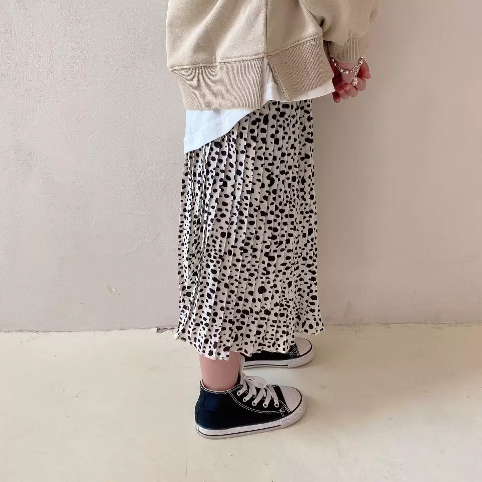 Stylish Eliza Leopard Print Midi Skirt for Kids