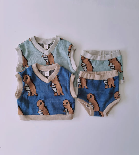 Baby Dinosaur Knitted 2 Piece Set