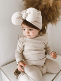 Adorable Baby Turban Hats in Cream, Pink, and Mokka 