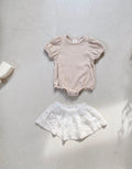  Luna 2 Piece Set for Girls | Adorable Romper & Lace Skirt Combo