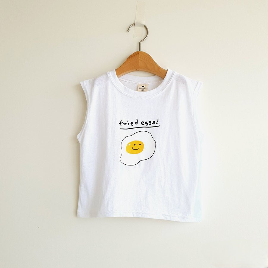 Our Fun Summer Vest - Fried Eggs Design | Unisex Kids Clothing