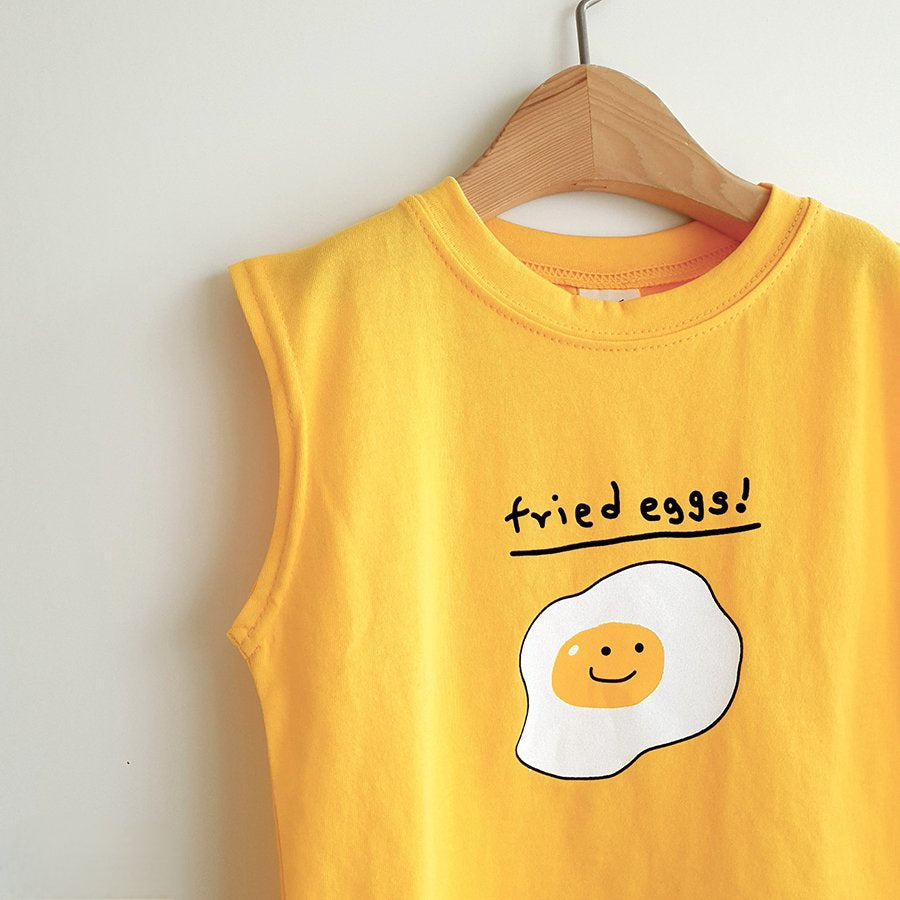 Our Fun Summer Vest - Fried Eggs Design | Unisex Kids Clothing