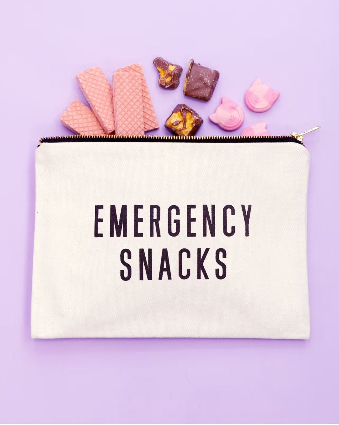 Emergency Snacks Large Canvas Pouch - Stylish & Handy Kids Accessories