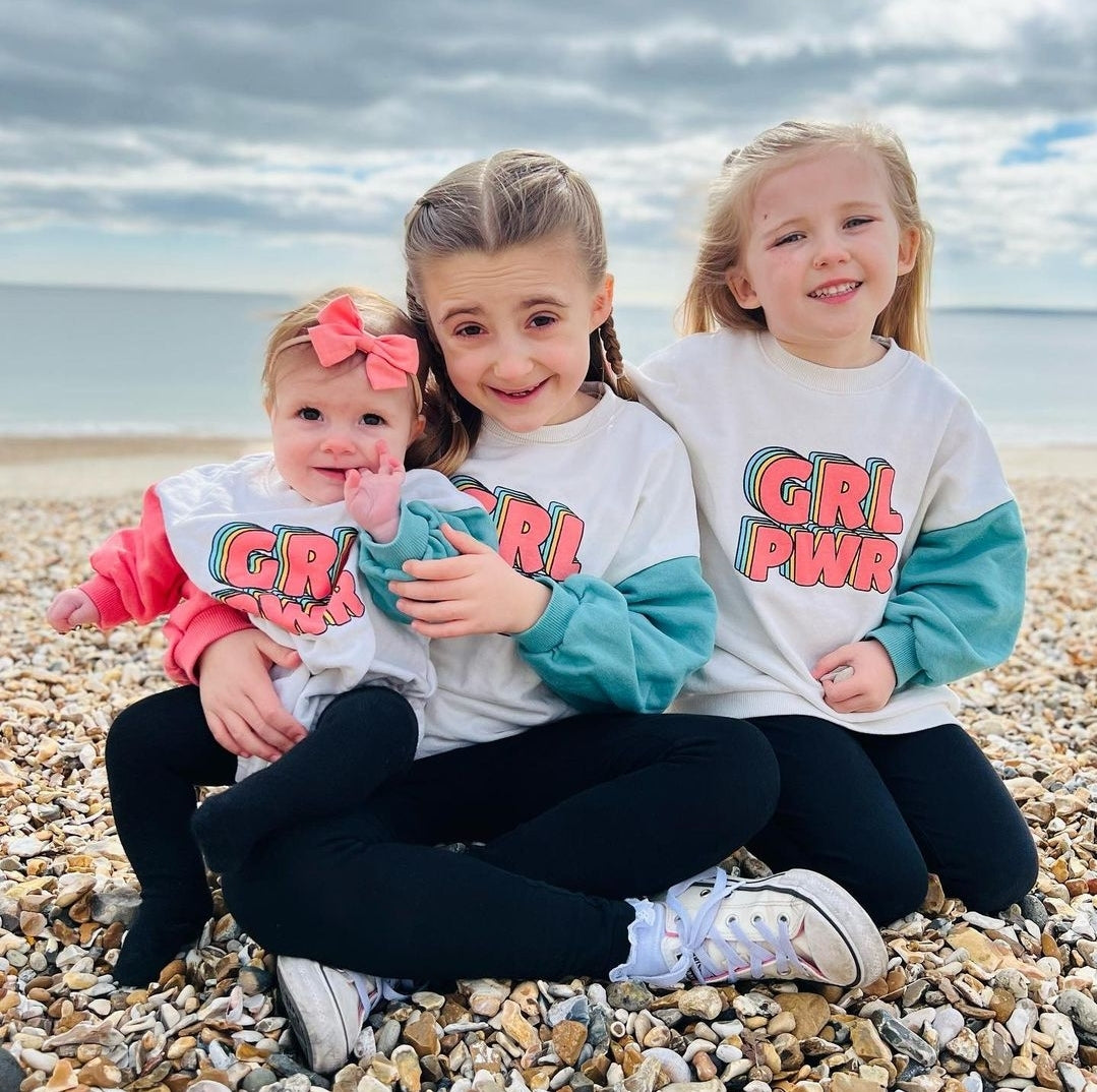 Baby girl slogan jumper outlet